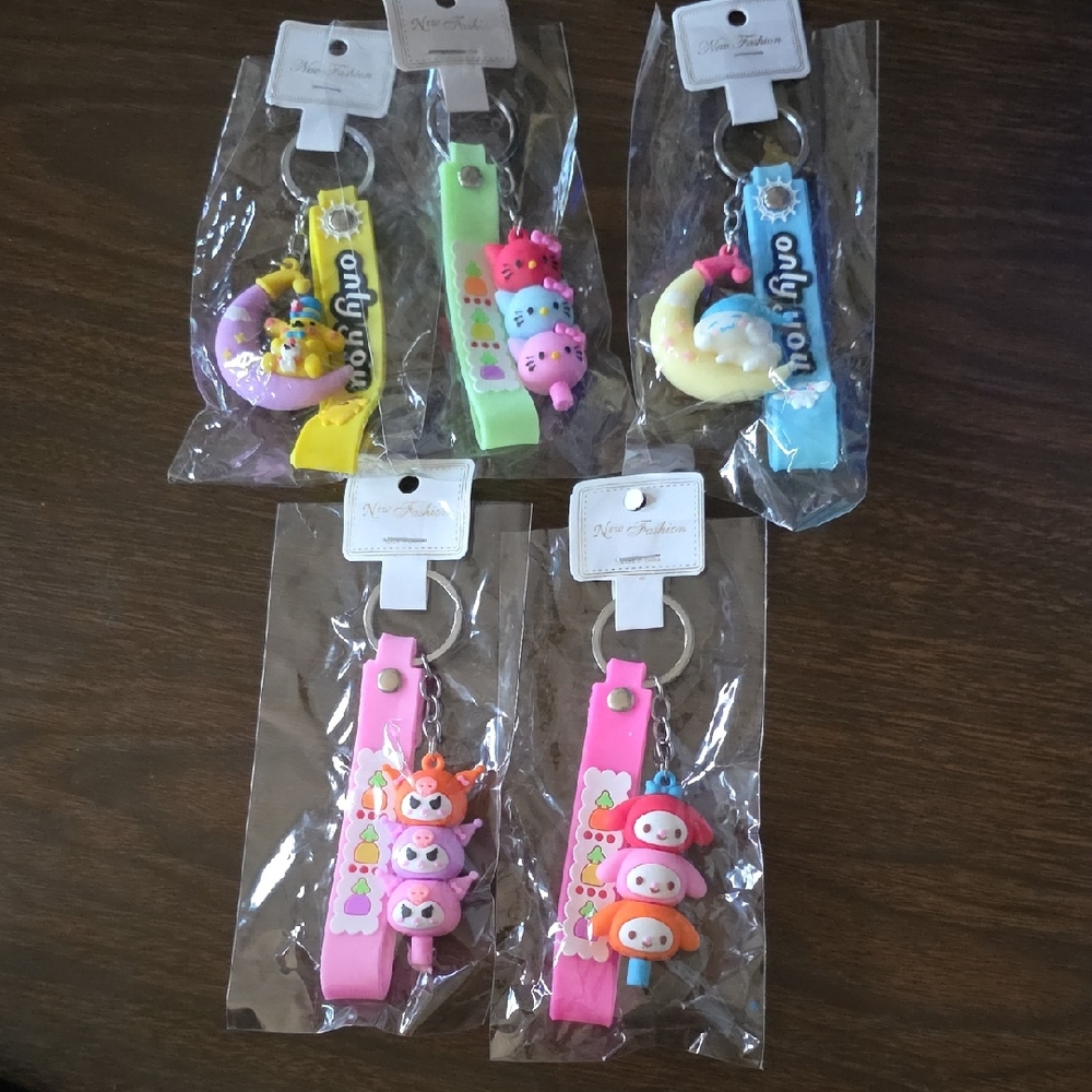 Colorful Cartoon Keychains Set